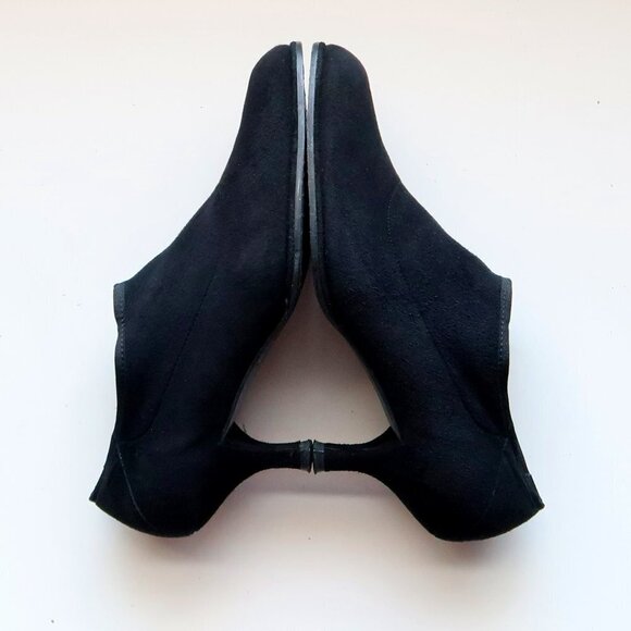 Stuart Weitzman Black Suede Leather Kitten Heel Almond Toe Ankle Boots Booties 6 - Picture 10 of 16